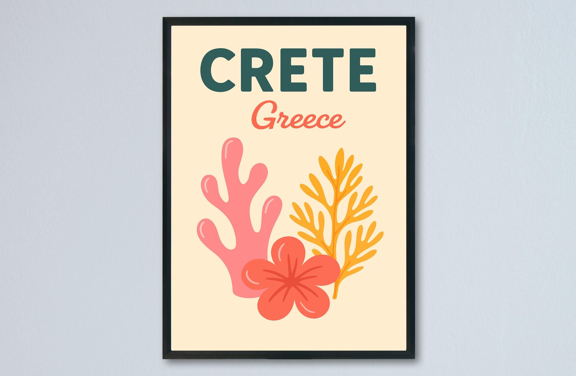 Crete Preppy Poster Wall Art Crete Wall Decor Home Décor Crete Gift Greece Art Lover Gift, Travel Souvenir Print