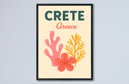 Crete Preppy Poster Wall Art Crete Wall Decor Home Décor Crete Gift Greece Art Lover Gift, Travel Souvenir Print