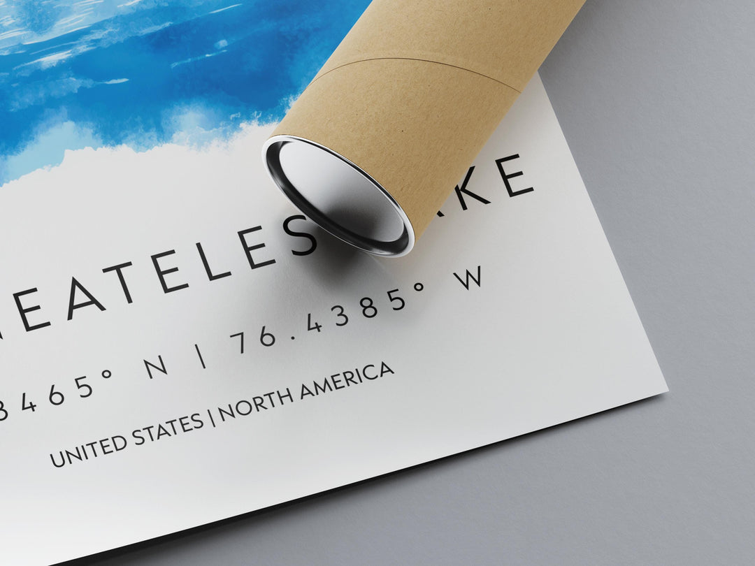 Skaneateles Lake Watercolor Poster Wall Art Skaneateles Decor Home Décor Skaneateles Lake Gift USA Art Lover Gift, Travel Souvenir Print
