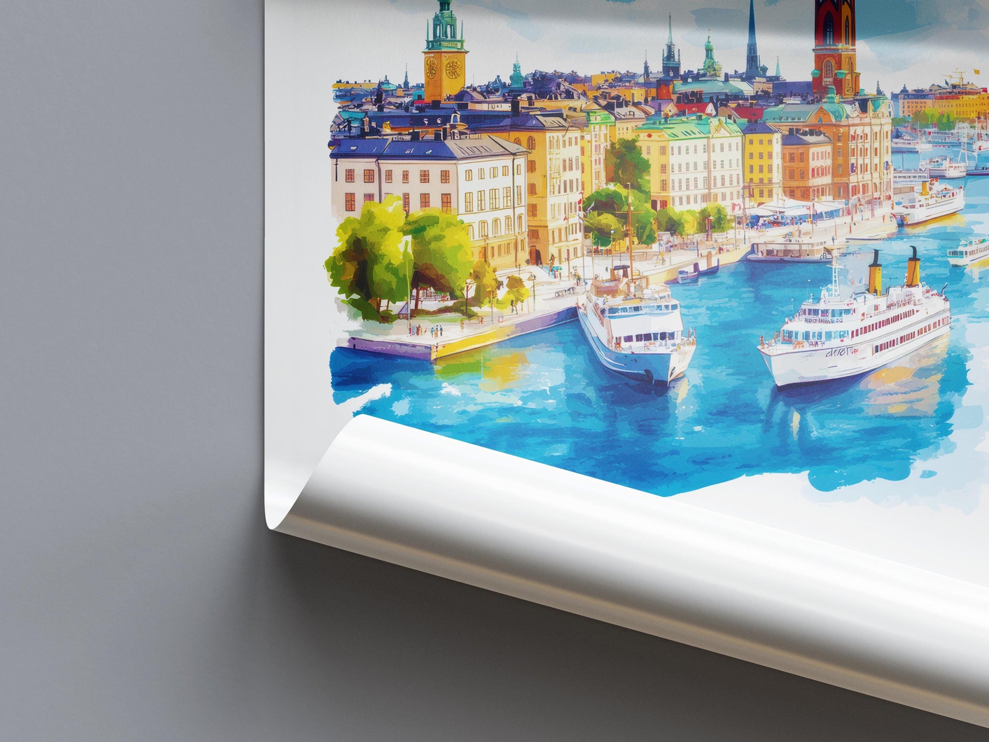 Stockholm Watercolor Poster Wall Art Stockholm Wall Hanging Home Décor Stockholm Gift Art Lovers Sweden Art Lover Gift