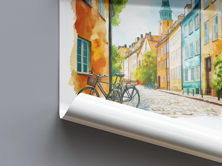 Malmö Watercolor Poster Wall Art Malmö Wall Decor Home Décor Malmö Gift Sweden Art Lover Gift, Travel Souvenir Print