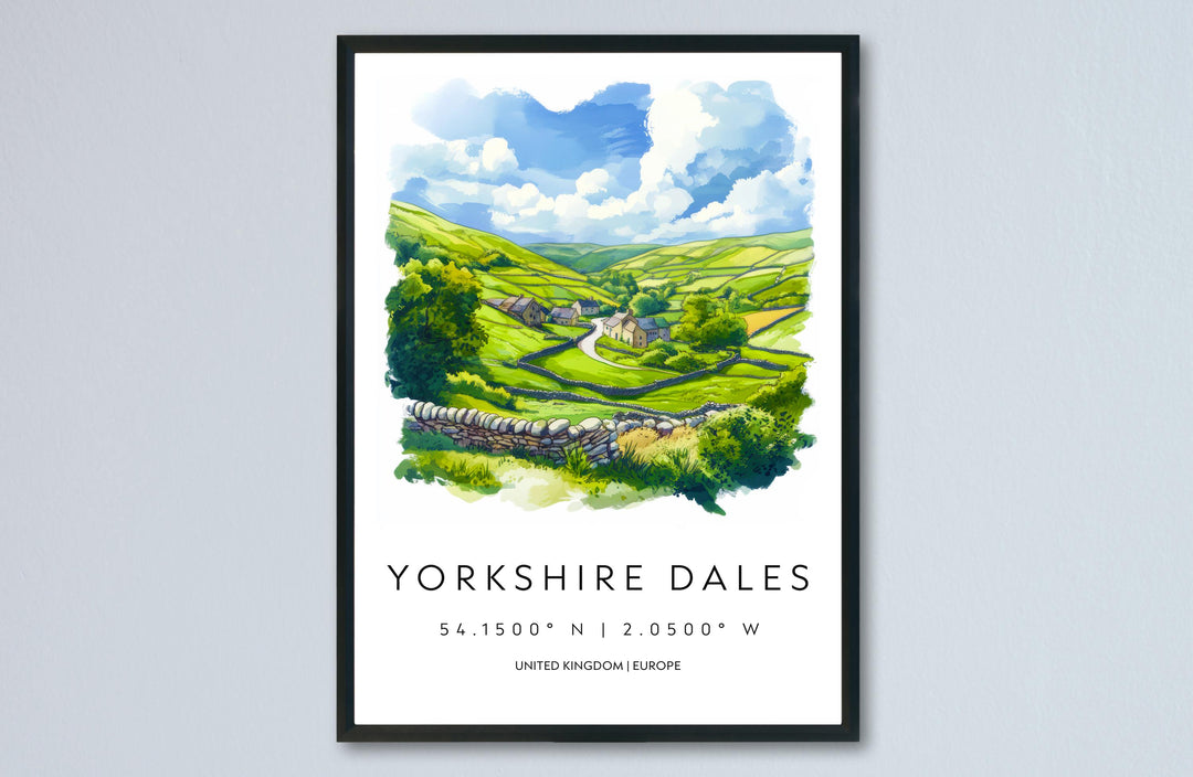 Yorkshire Dales NP Watercolor Poster Art Yorkshire Dales Decor Home Décor Yorkshire Dales Gift UK Art Lover Gift, Travel Print