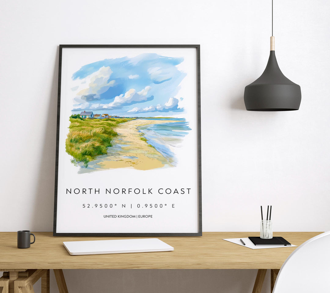 North Norfolk Coast Watercolor Poster Wall Art North Norfolk Decor Home Décor North Norfolk Gift UK Art Lover Gift, Travel Souvenir Print
