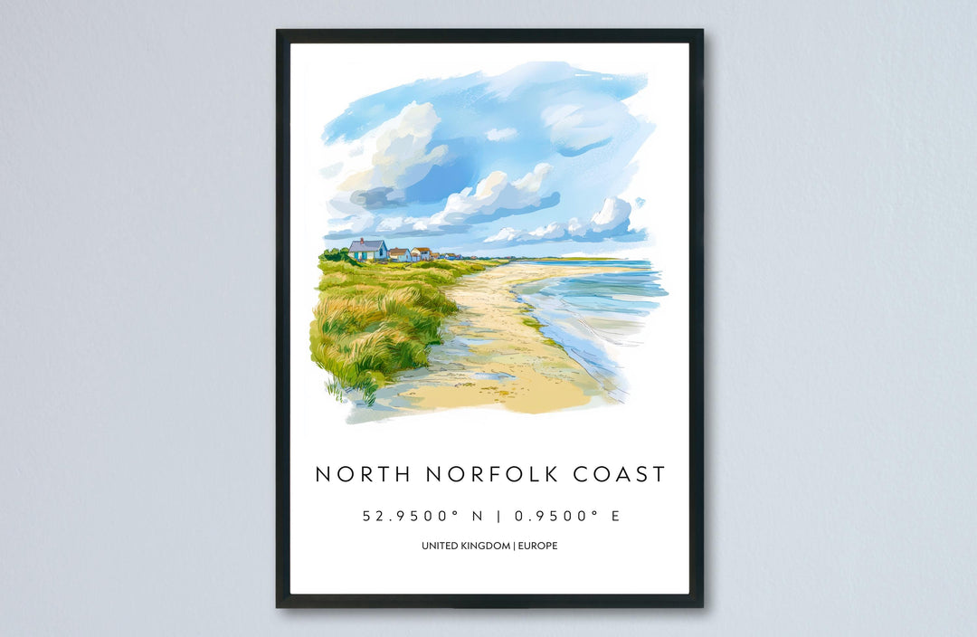 North Norfolk Coast Watercolor Poster Wall Art North Norfolk Decor Home Décor North Norfolk Gift UK Art Lover Gift, Travel Souvenir Print