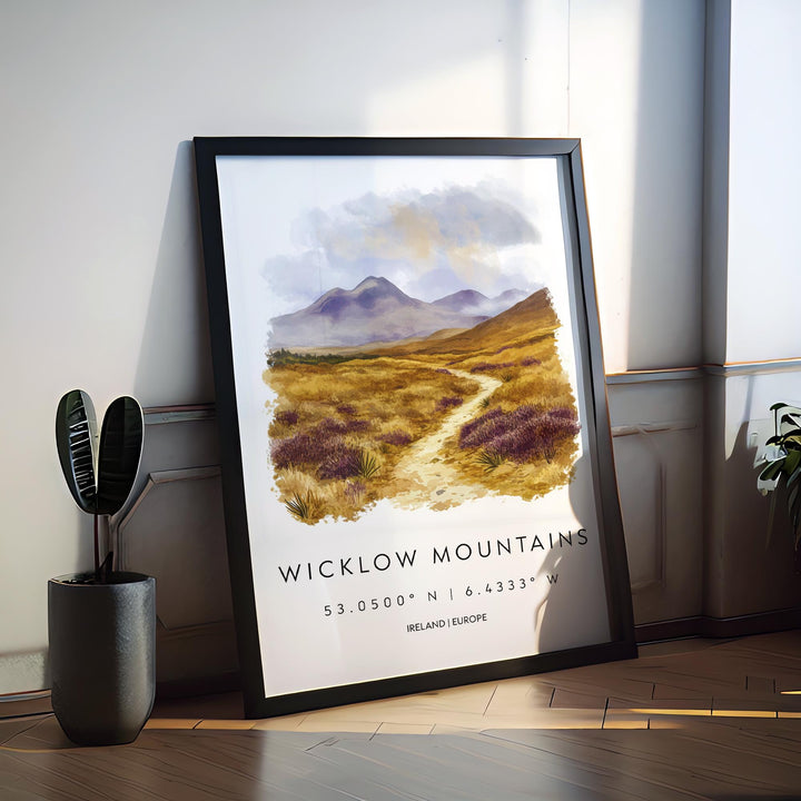 Wicklow Mountains Watercolor Poster Wall Art Wicklow Decor Home Décor Wicklow Gift Ireland Art Lover Gift, Travel Souvenir Print