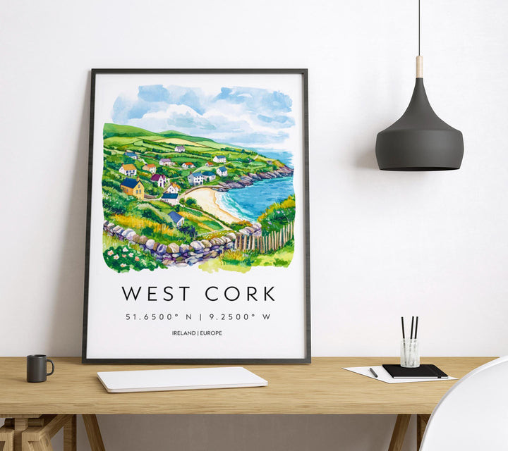 West Cork Watercolor Poster Wall Art West Cork Wall Decor Home Décor West Cork Gift Ireland Art Lover Gift, Travel Souvenir Print