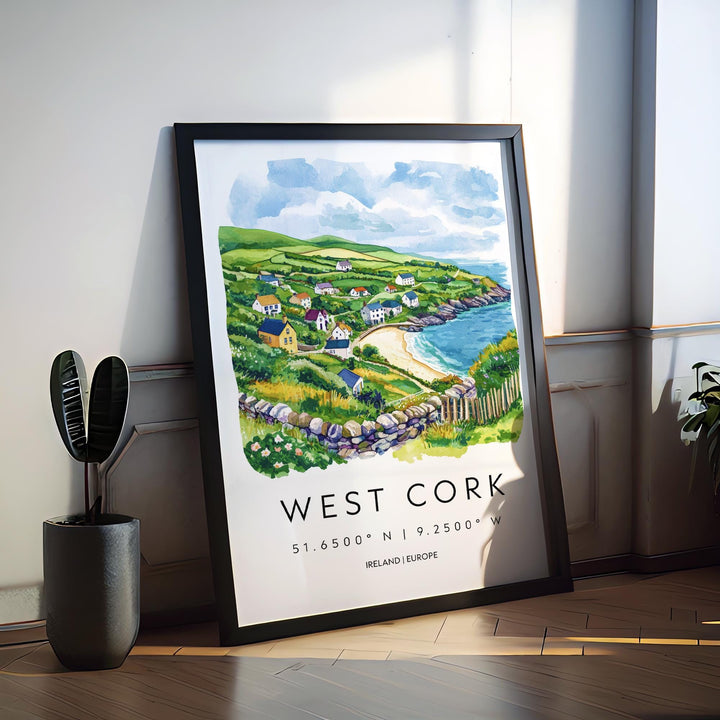 West Cork Watercolor Poster Wall Art West Cork Wall Decor Home Décor West Cork Gift Ireland Art Lover Gift, Travel Souvenir Print