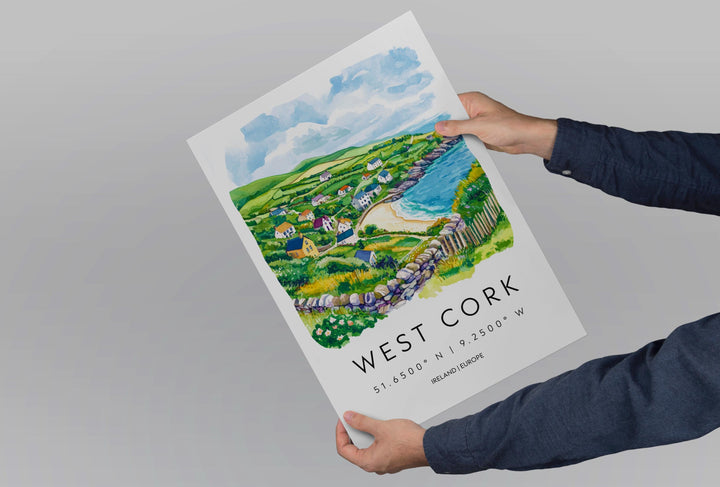 West Cork Watercolor Poster Wall Art West Cork Wall Decor Home Décor West Cork Gift Ireland Art Lover Gift, Travel Souvenir Print