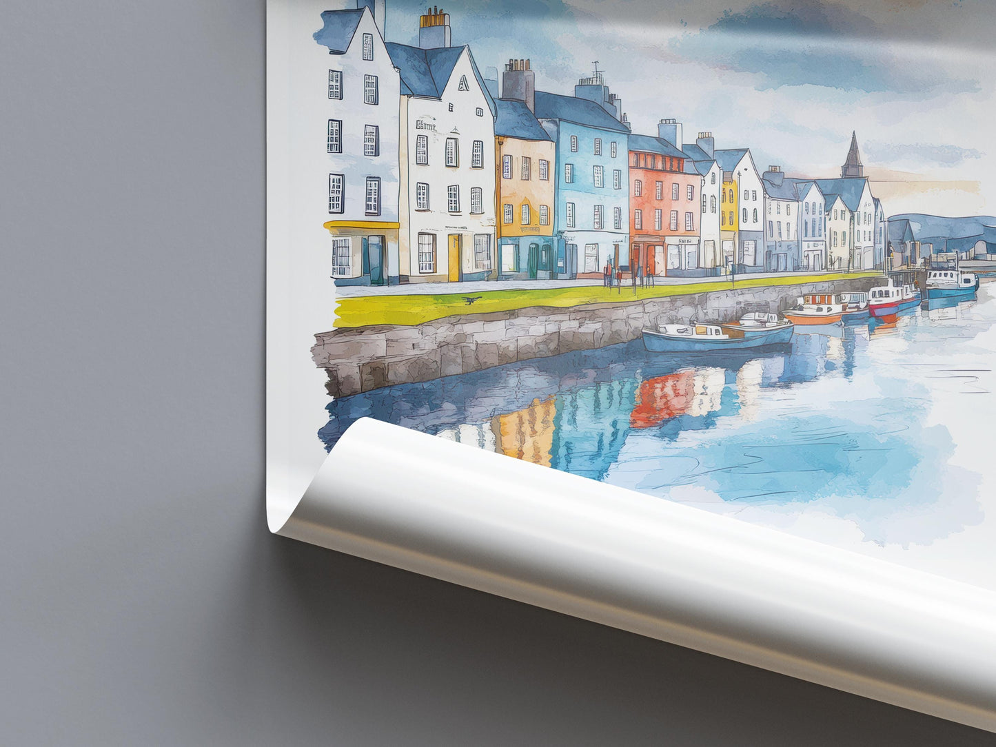 Galway Watercolor Poster Wall Art Galway Wall Decor Home Décor Galway Gift Ireland Art Lover Gift, Travel Souvenir Print