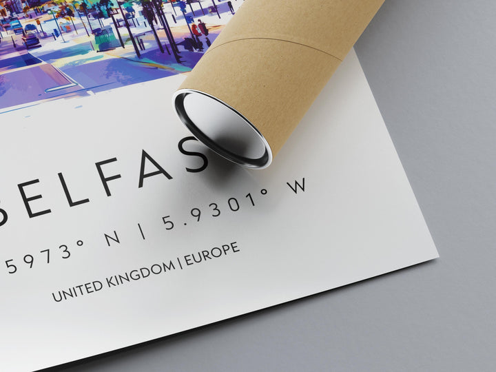 Belfast Watercolor Poster Wall Art Belfast Wall Decor Home Décor Belfast Gift UK Art Lover Gift, Travel Souvenir Print