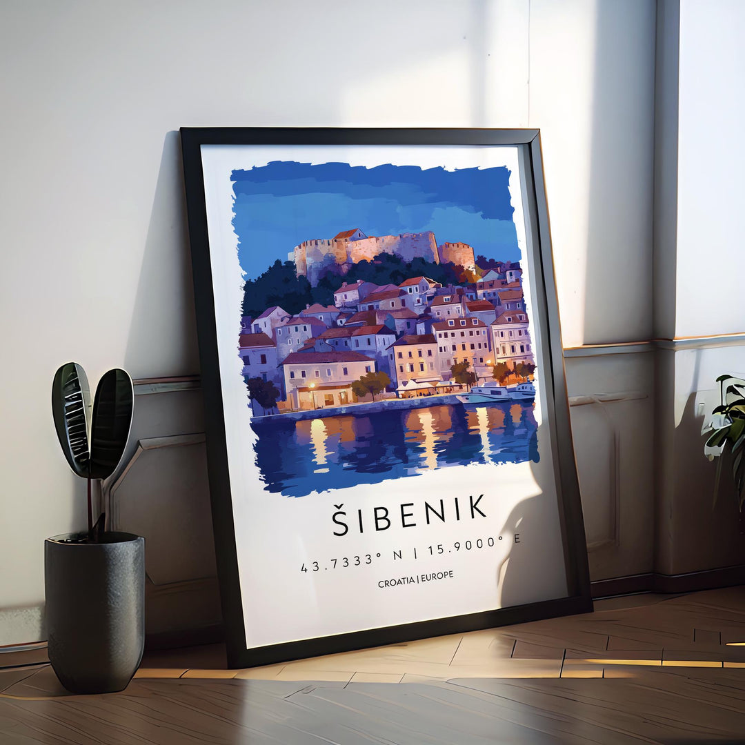 Šibenik Watercolor Poster Wall Art Šibenik Wall Decor Home Décor Šibenik Gift Croatia Art Lover Gift, Travel Souvenir Print