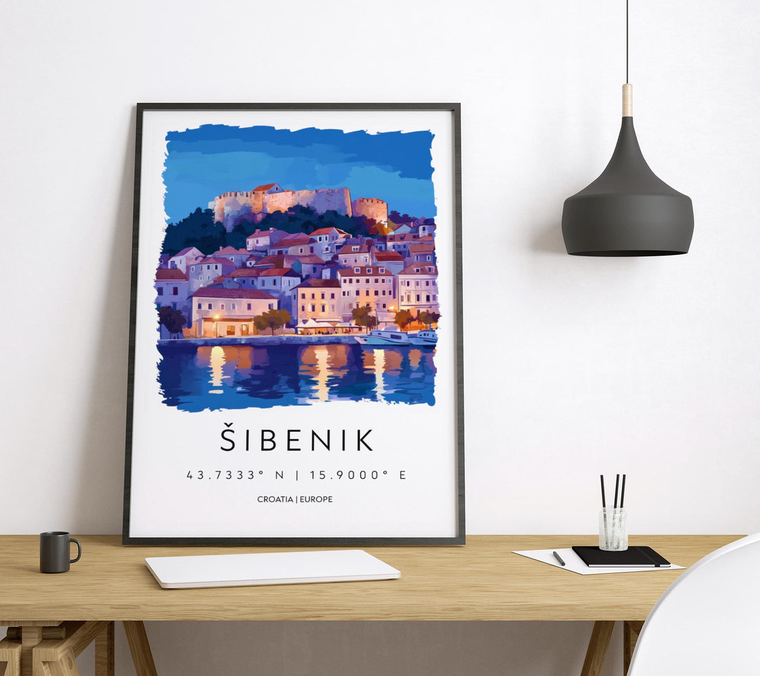 Šibenik Watercolor Poster Wall Art Šibenik Wall Decor Home Décor Šibenik Gift Croatia Art Lover Gift, Travel Souvenir Print