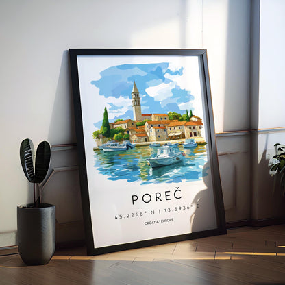 Porec Watercolor Poster Wall Art Porec Wall Decor Home Décor Porec Gift Croatia Art Lover Gift, Travel Souvenir Print
