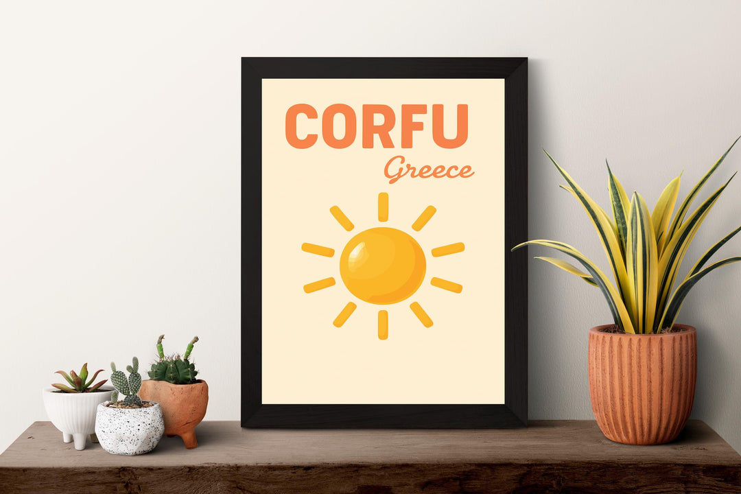 Corfu Preppy Poster Wall Art Corfu Wall Decor Home Décor Corfu Gift Greece Art Lover Gift, Travel Souvenir Print