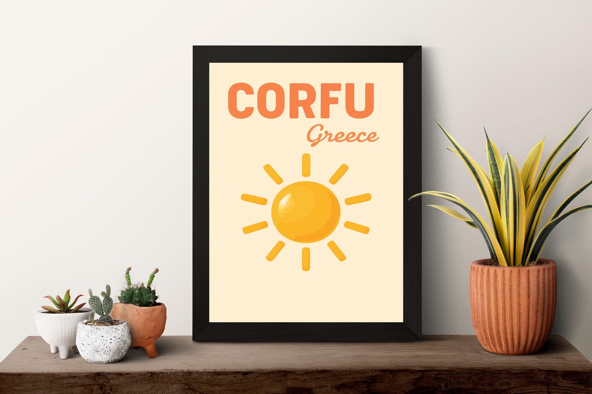 Corfu Preppy Poster Wall Art Corfu Wall Decor Home Décor Corfu Gift Greece Art Lover Gift, Travel Souvenir Print