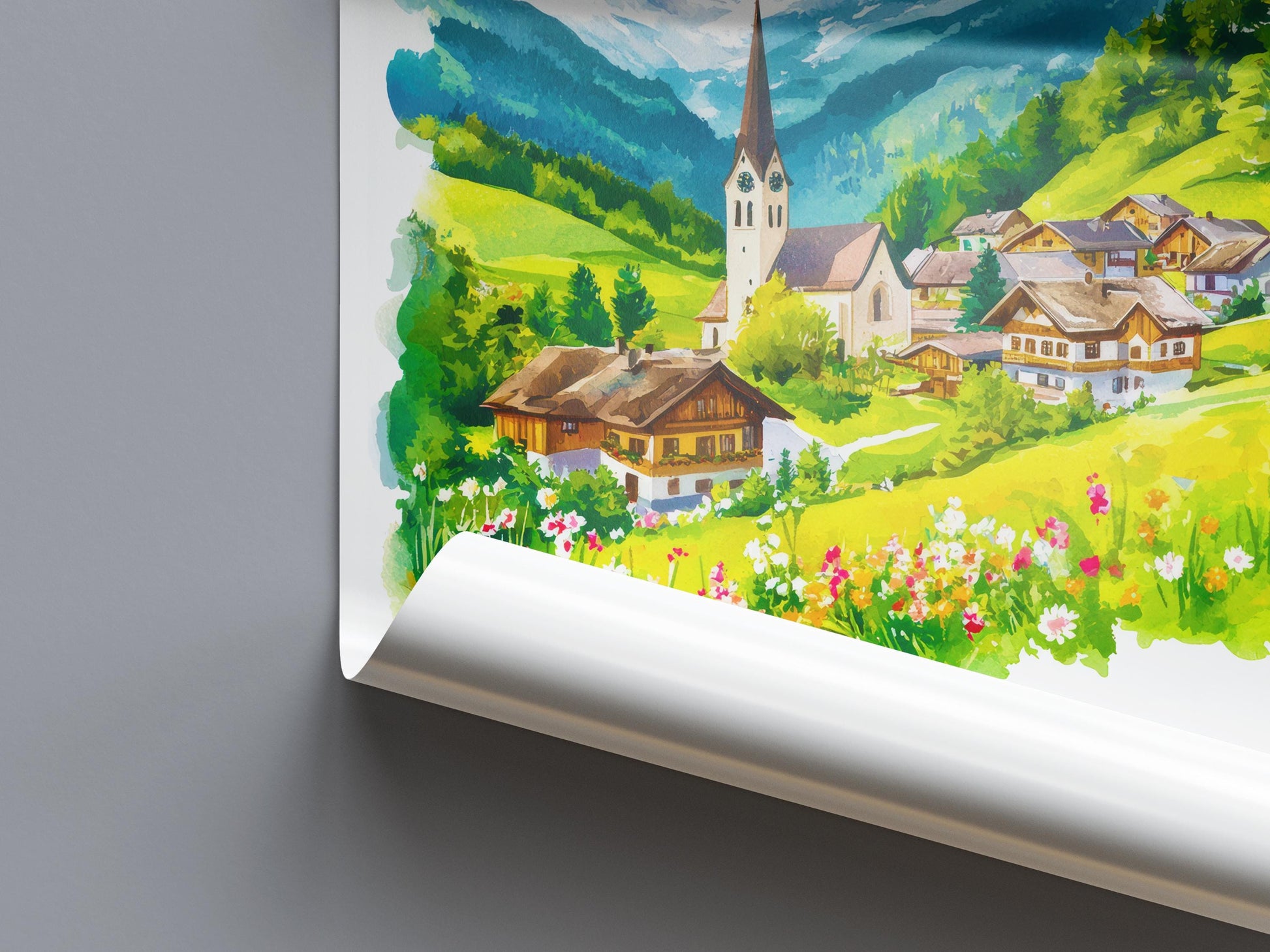 Mayrhofen Watercolor Poster Wall Art Mayrhofen Wall Decor Home Décor Mayrhofen Gift Austria Art Lover Gift, Travel Souvenir Print