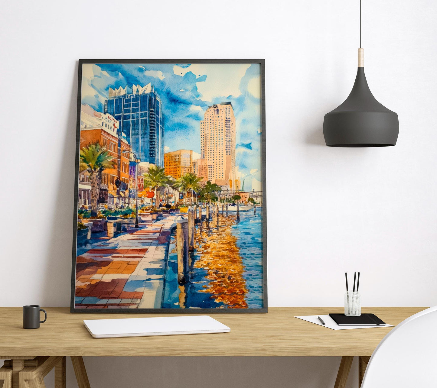 Tampa Watercolor Poster Wall Art Tampa Wall Hanging Home Décor Tampa Gift Art Lovers United States Wall Art