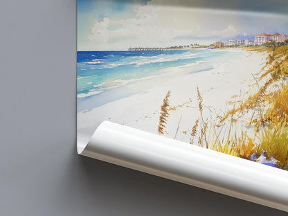 St. Pete Beach Watercolor Poster Wall Art St. Pete Beach Wall Hanging Home Décor St. Pete Beach Gift Art Lovers United States Wall Art