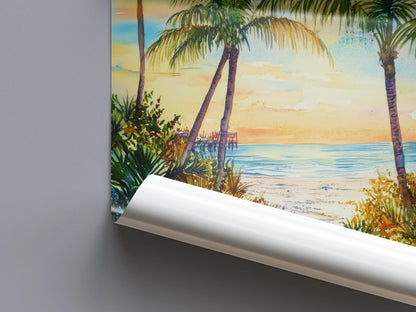 Sarasota watercolor poster Wall Art Sarasota Wall Hanging Home Décor Sarasota Gift Art Lovers United States Wall Art