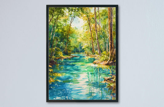 Rainbow Springs State Park Watercolor Poster Wall Art Rainbow Springs Wall Hanging Home Décor Rainbow Springs Gift Art Lovers United States