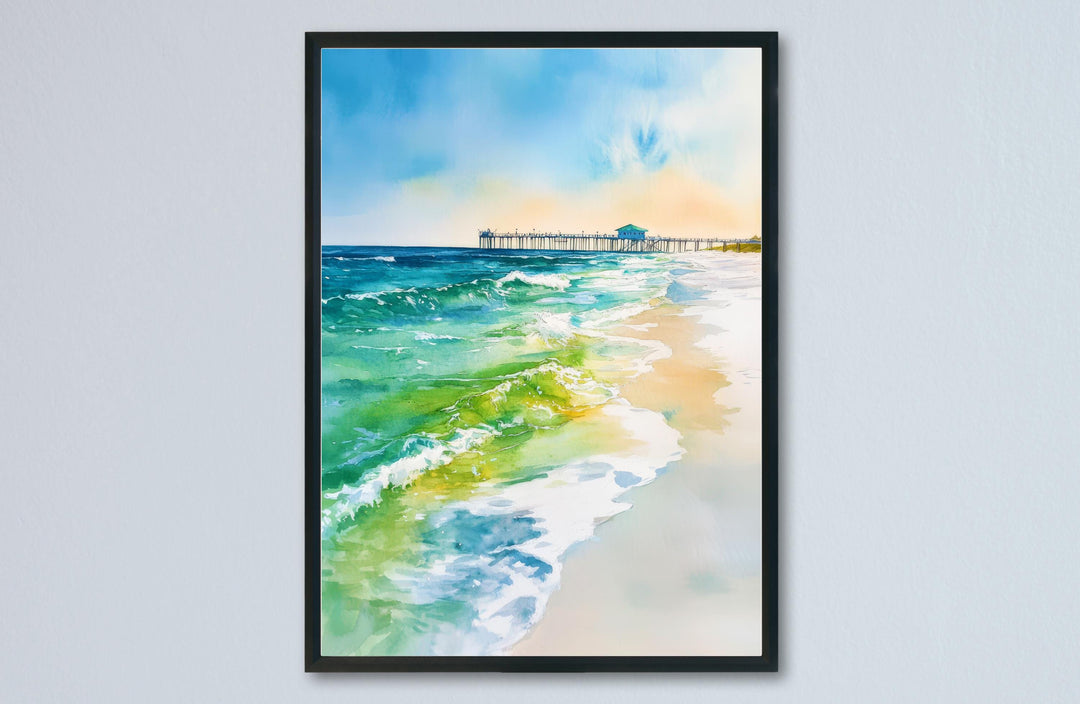 Pensacola Beach Watercolor Poster Wall Art Pensacola Beach Wall Hanging Home Décor Pensacola Beach Gift Art Lovers United States Wall Art