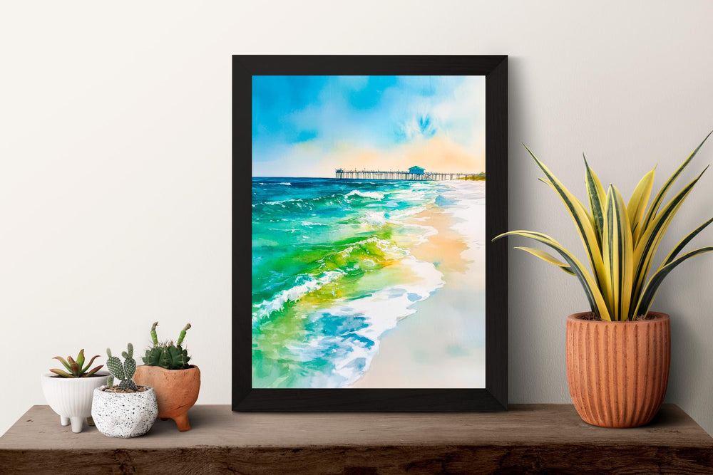 Pensacola Beach Watercolor Poster Wall Art Pensacola Beach Wall Hanging Home Décor Pensacola Beach Gift Art Lovers United States Wall Art