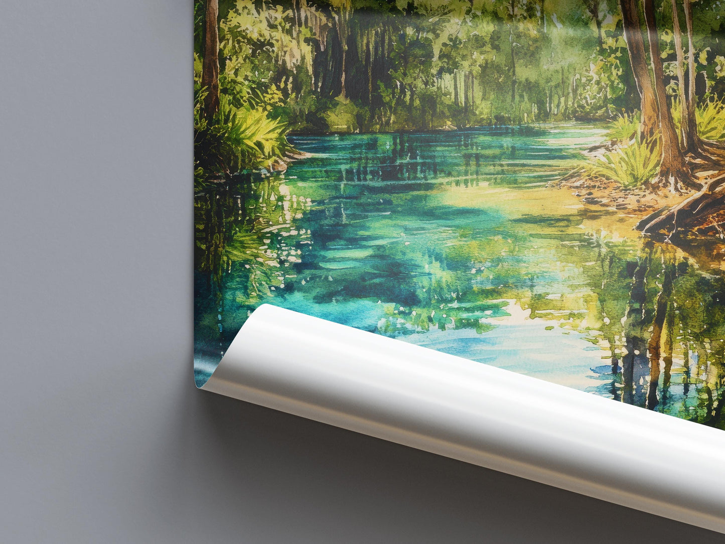 Blue Spring State Park Watercolor Poster Wall Art Blue Spring State Park Wall Hanging Home Décor Blue Spring State Park Gift Art