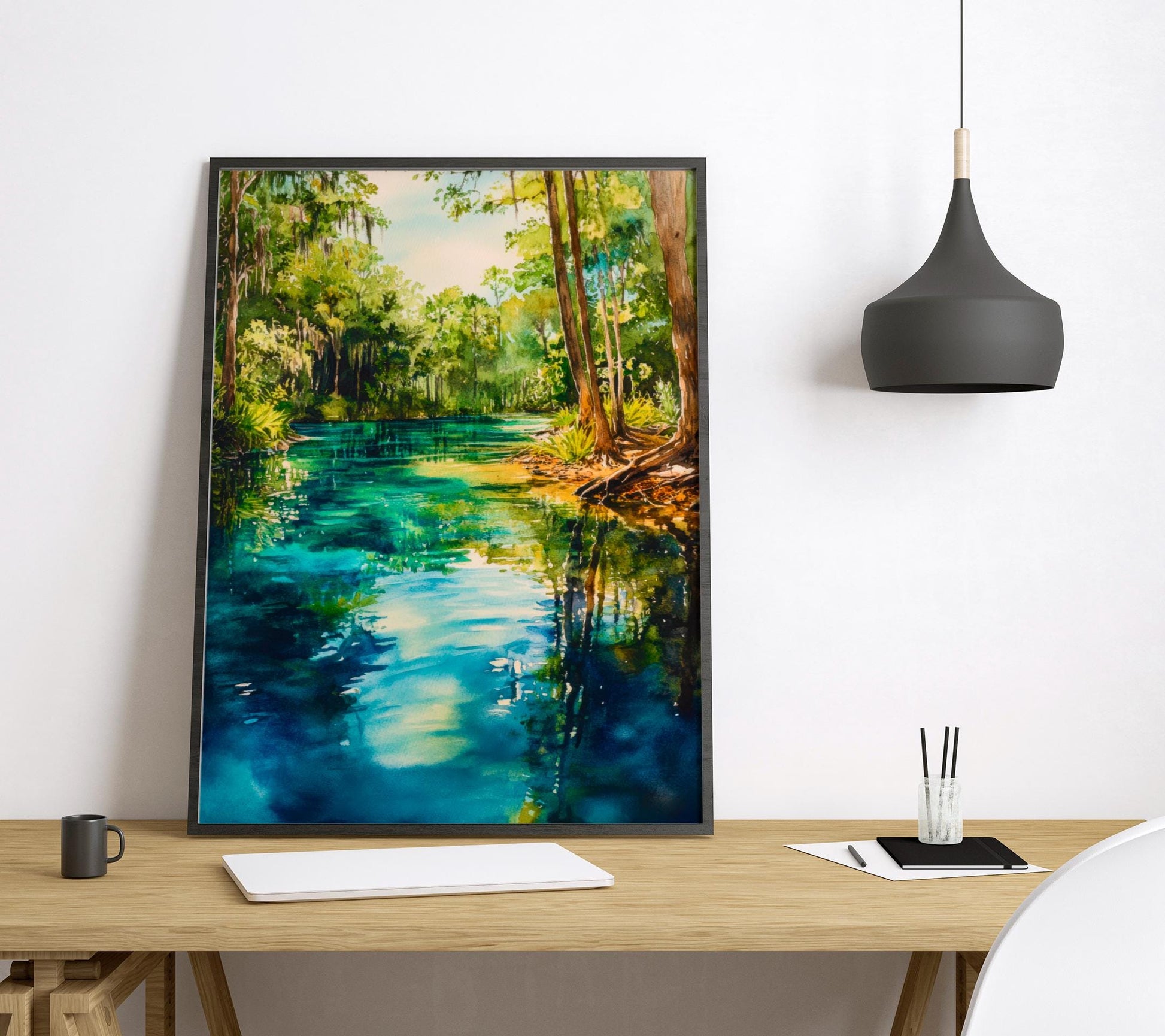 Blue Spring State Park Watercolor Poster Wall Art Blue Spring State Park Wall Hanging Home Décor Blue Spring State Park Gift Art
