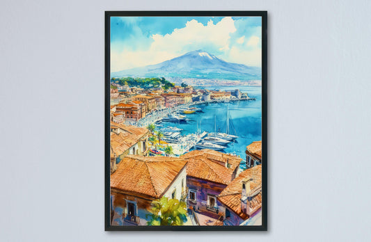 Catania Watercolor Poster Wall Art Catania Wall Hanging Home Décor Catania Gift Art Lovers Italy Art Lover Gift Italy Wall Art