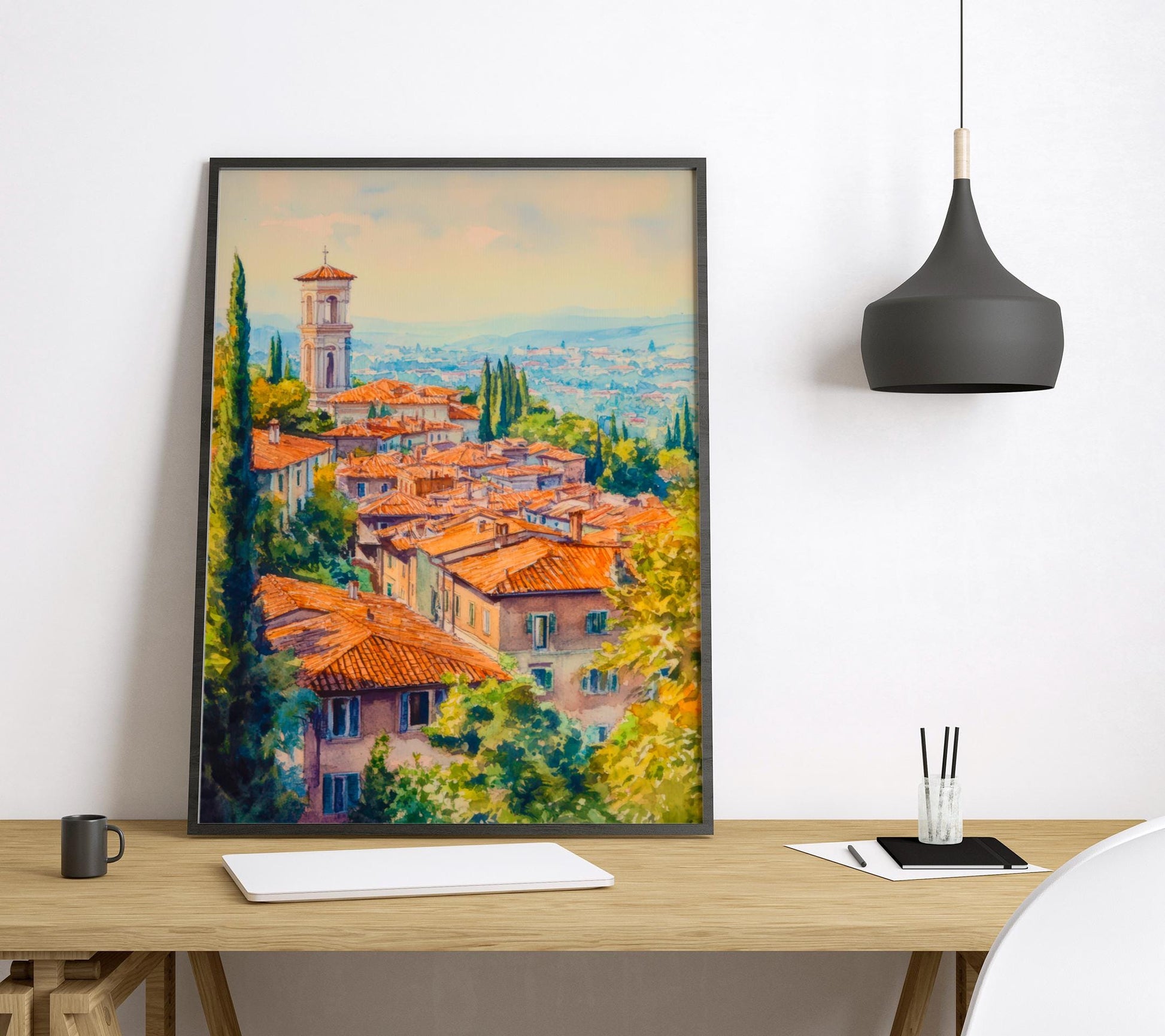 Bergamo Watercolor Poster Wall Art Bergamo Wall Hanging Home Décor Bergamo Gift Art Lovers Italy Art Lover Gift Italy Wall Art