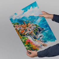 Amalfi Coast Watercolor Poster Wall Art Amalfi Coast Wall Hanging Home Décor Amalfi Coast Gift Art Lovers Italy Art Lover Gift Italy Art