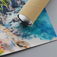 Amalfi Coast Watercolor Poster Wall Art Amalfi Coast Wall Hanging Home Décor Amalfi Coast Gift Art Lovers Italy Art Lover Gift Italy Art