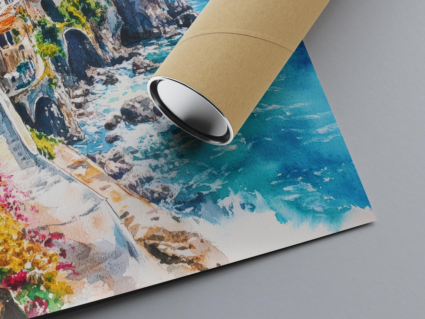 Amalfi Coast Watercolor Poster Wall Art Amalfi Coast Wall Hanging Home Décor Amalfi Coast Gift Art Lovers Italy Art Lover Gift Italy Art