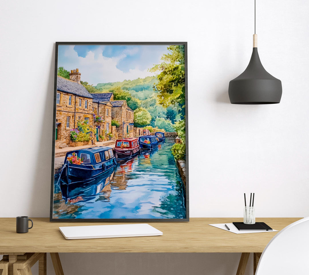 Hebden Bridge Watercolor Poster Wall Art Hebden Bridge Wall Hanging Home Décor Hebden Bridge Gift Art Lovers United Kingdom Wall Art
