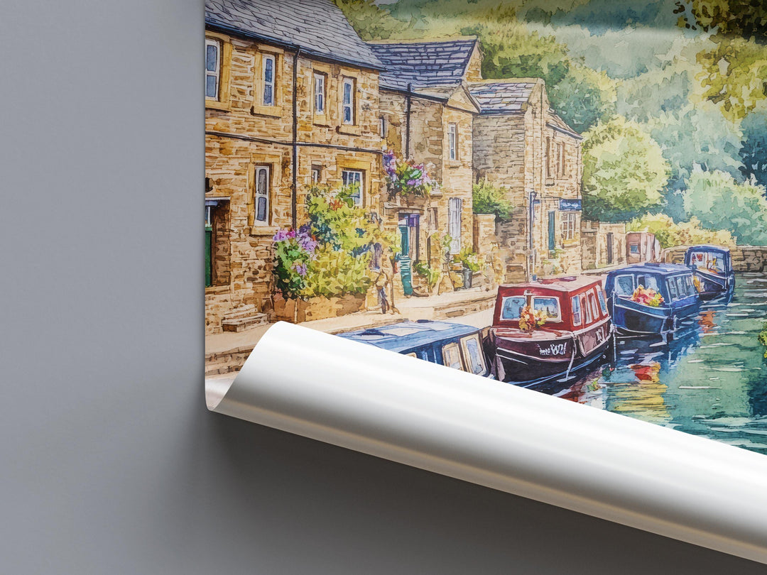 Hebden Bridge Watercolor Poster Wall Art Hebden Bridge Wall Hanging Home Décor Hebden Bridge Gift Art Lovers United Kingdom Wall Art