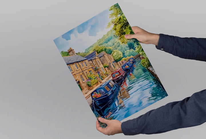 Hebden Bridge Watercolor Poster Wall Art Hebden Bridge Wall Hanging Home Décor Hebden Bridge Gift Art Lovers United Kingdom Wall Art