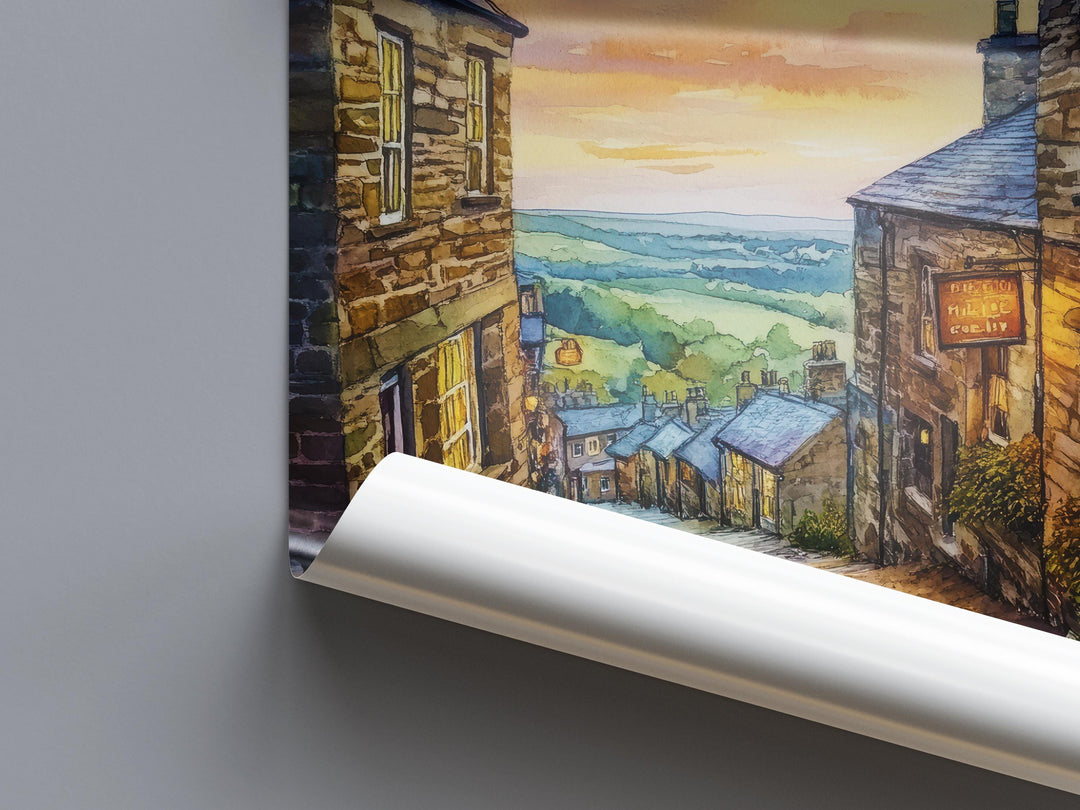 Haworth Watercolor Poster Wall Art Haworth Wall Hanging Home Décor Haworth Gift Art Lovers United Kingdom Wall Art