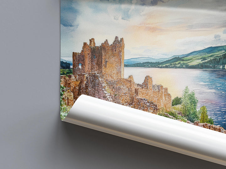 Loch Ness Watercolor Poster Wall Art Loch Ness Wall Hanging Home Décor Loch Ness Gift Art Lovers Scotland Wall Art