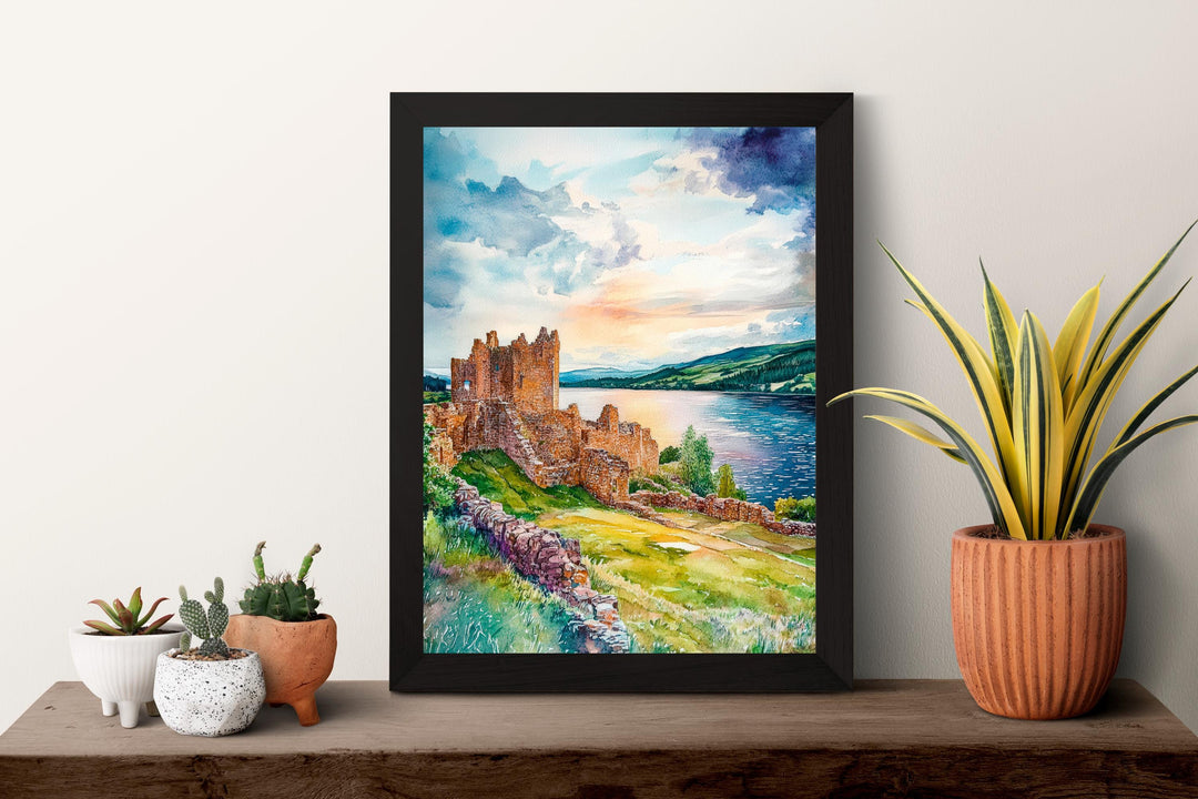 Loch Ness Watercolor Poster Wall Art Loch Ness Wall Hanging Home Décor Loch Ness Gift Art Lovers Scotland Wall Art