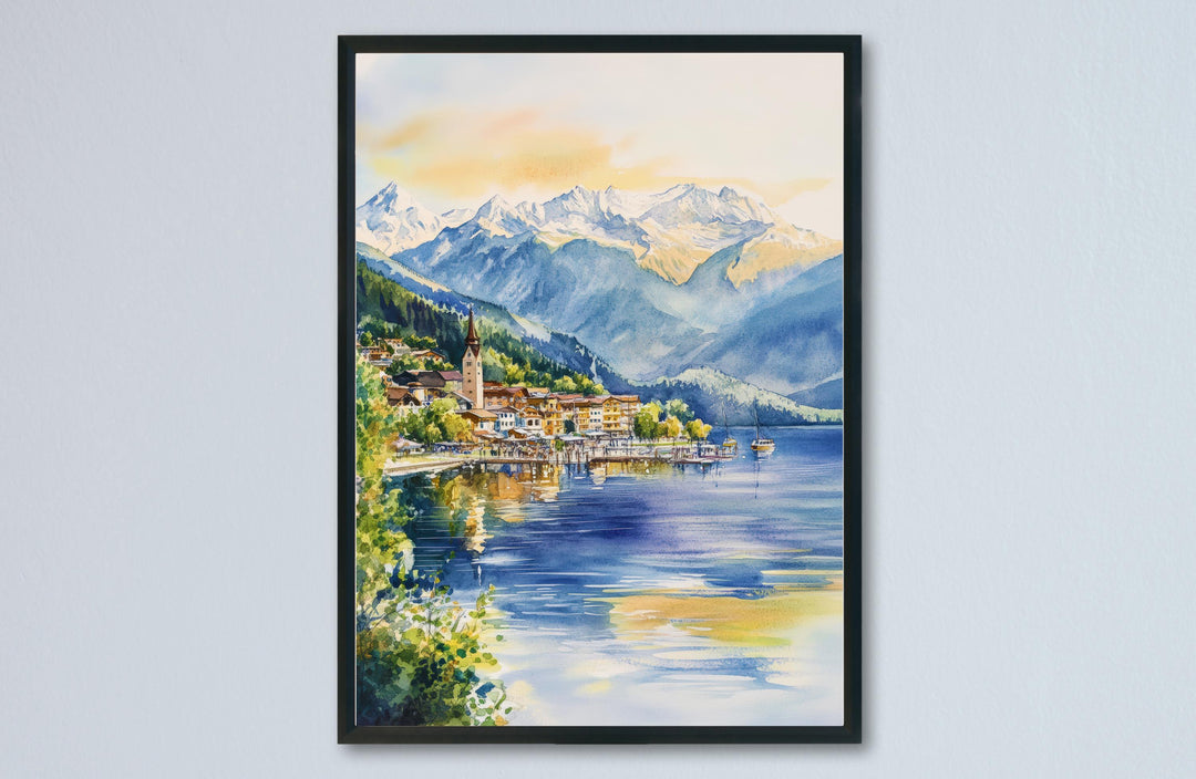 Zell am See Watercolor Poster Wall Art Zell am See Wall Hanging Home Décor Zell am See Gift Art Lovers Austria Wall Art