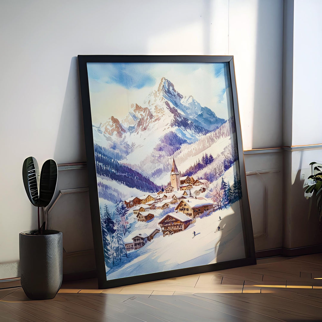 St. Anton Watercolor Poster Wall Art St. Anton Wall Hanging Home Décor St. Anton Gift Art Lovers Austria Wall Art