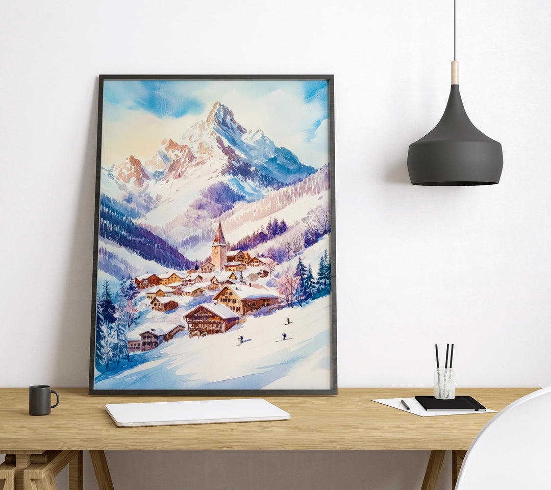 St. Anton Watercolor Poster Wall Art St. Anton Wall Hanging Home Décor St. Anton Gift Art Lovers Austria Wall Art
