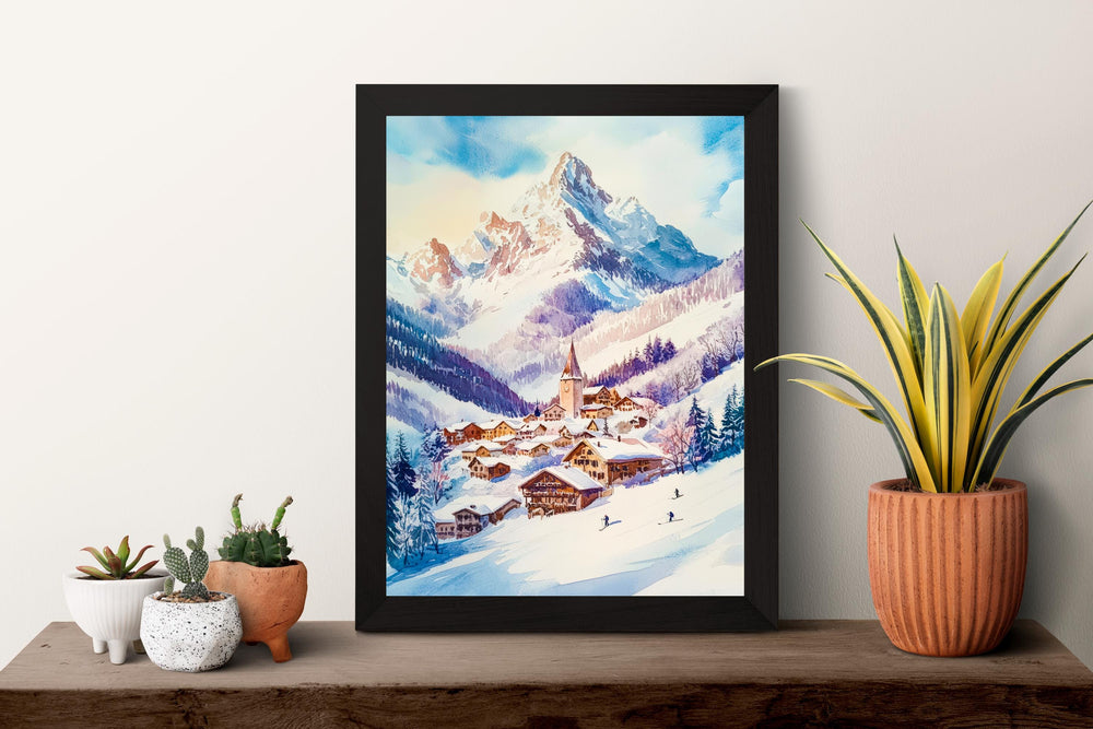 St. Anton Watercolor Poster Wall Art St. Anton Wall Hanging Home Décor St. Anton Gift Art Lovers Austria Wall Art