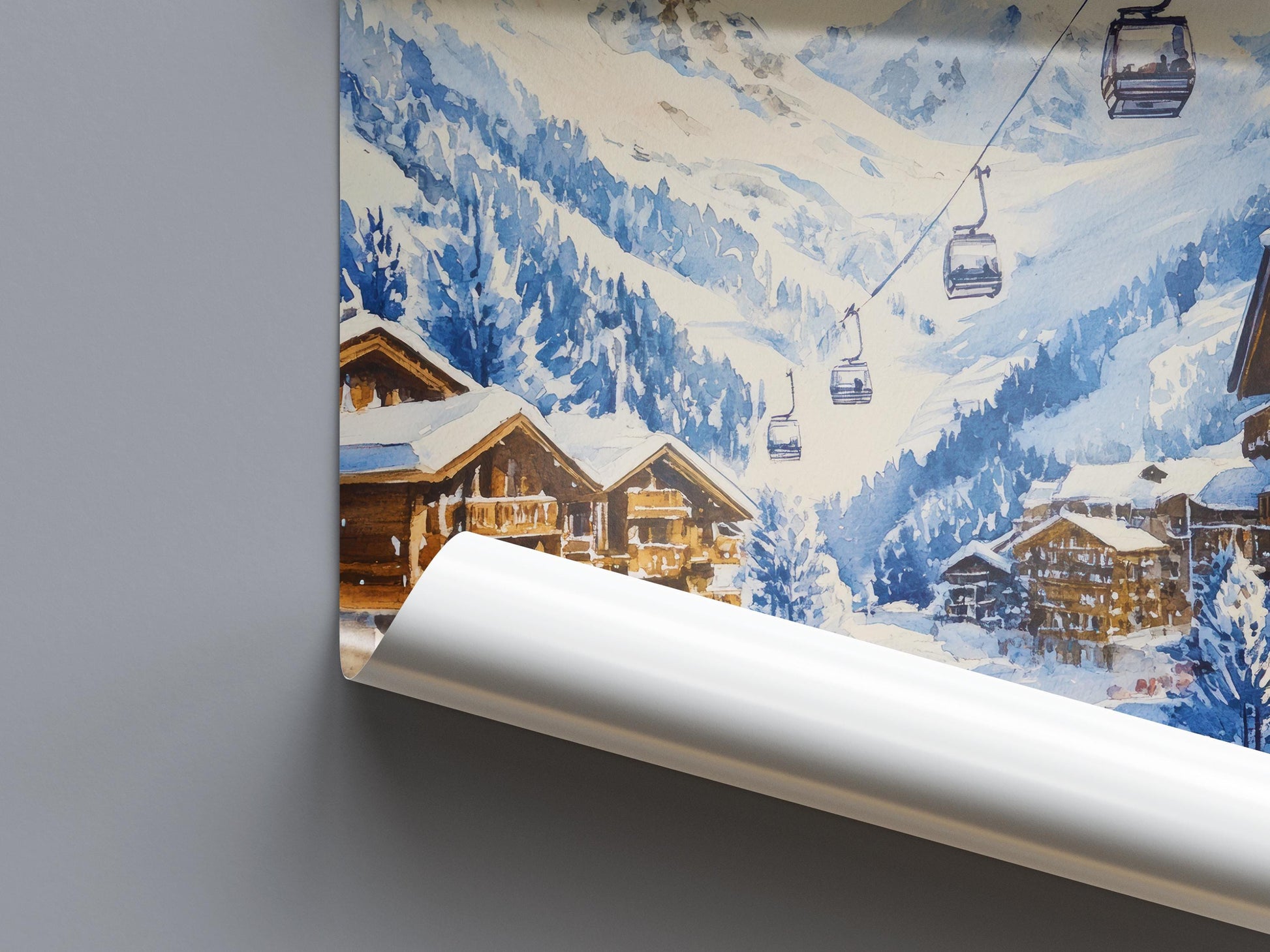 Lech Watercolor Poster Wall Art Lech Wall Hanging Home Décor Lech Gift Art Lovers Austria Wall Art