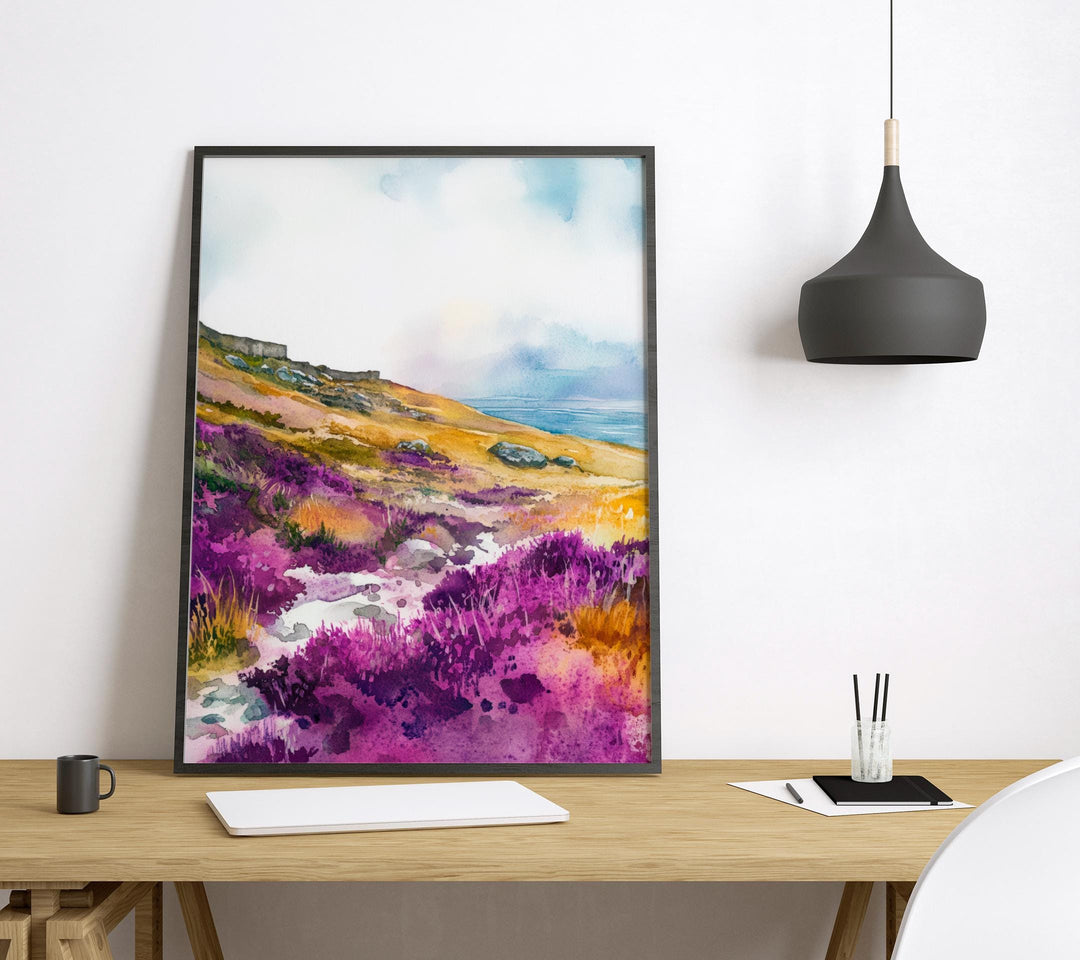 Zennor Watercolor Poster Wall Art Zennor Wall Hanging Home Décor Zennor Gift Art Lovers United Kingdom Wall Art