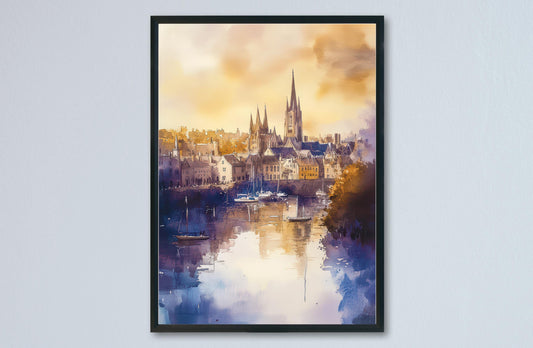 Truro Watercolor Poster Wall Art Truro Wall Hanging Home Décor Truro Gift Art Lovers United Kingdom Wall Art