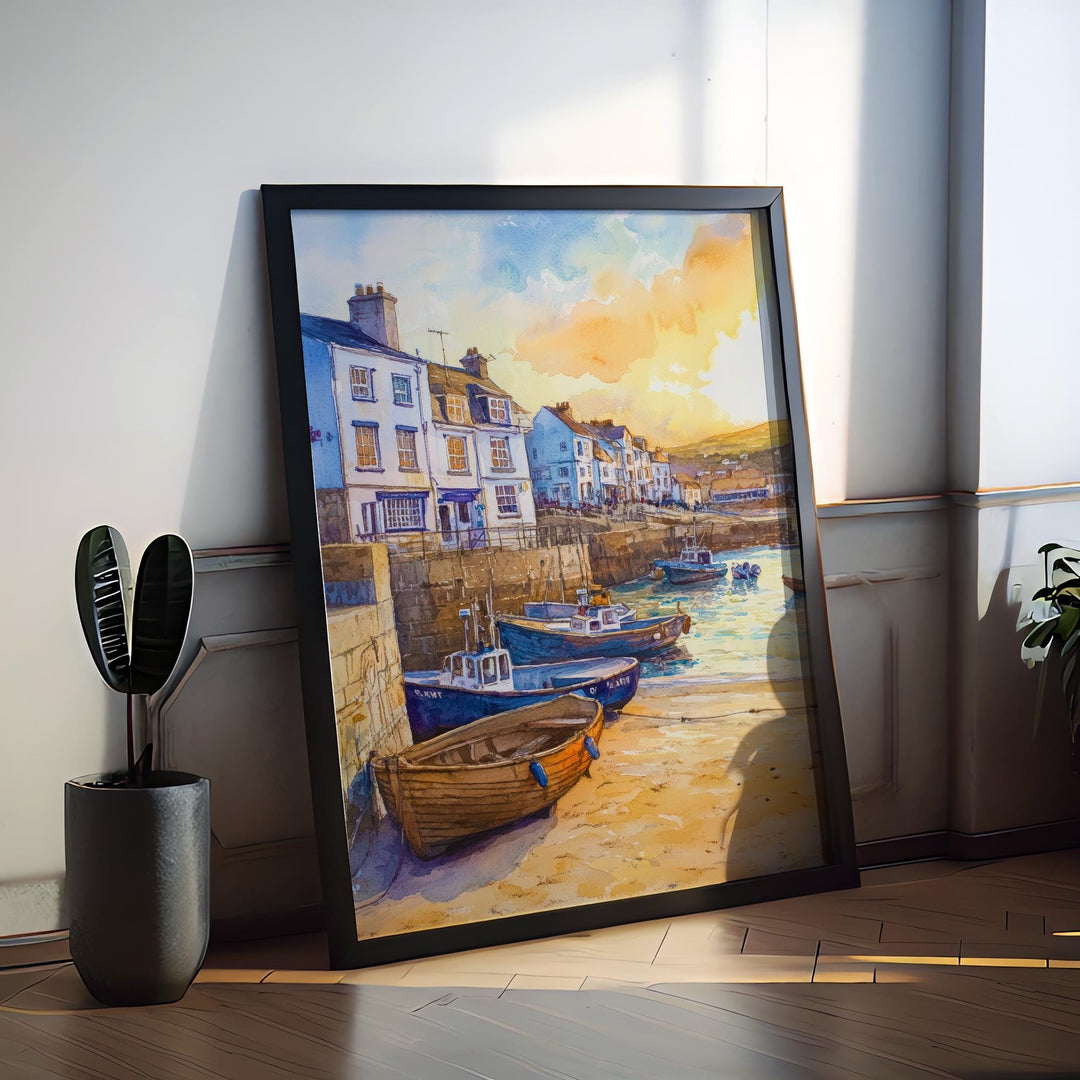 St Ives Watercolor Poster Wall Art St Ives Wall Hanging Home Décor St Ives Gift Art Lovers United Kingdom Wall Art