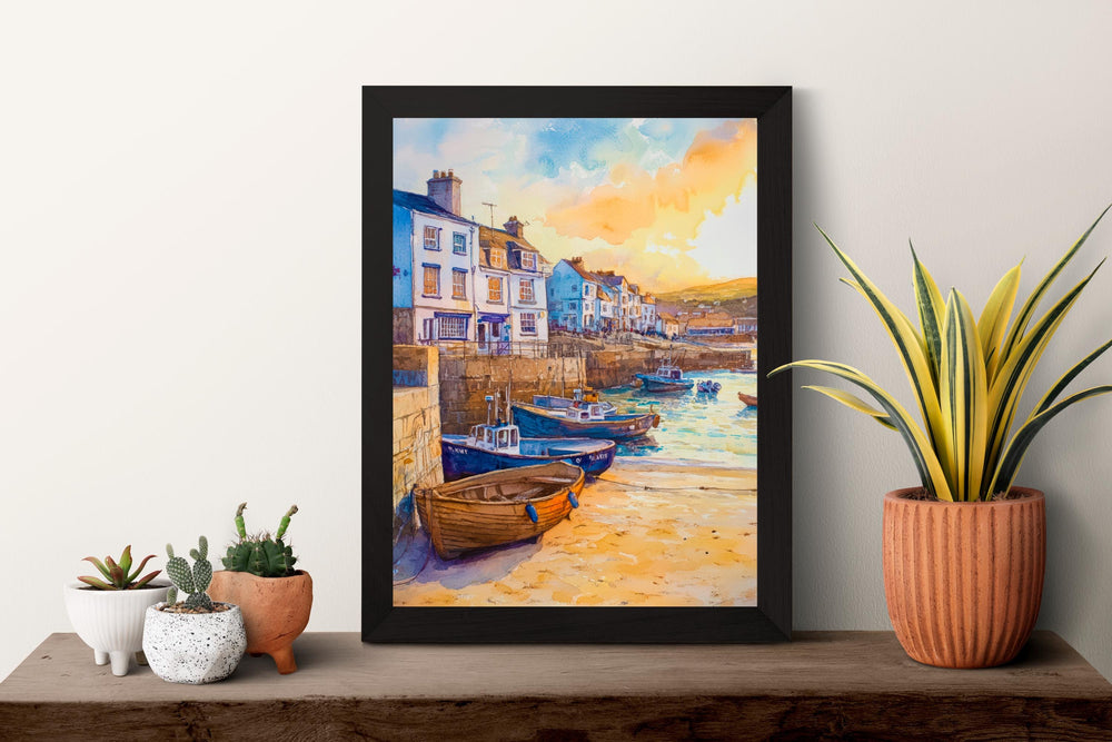St Ives Watercolor Poster Wall Art St Ives Wall Hanging Home Décor St Ives Gift Art Lovers United Kingdom Wall Art