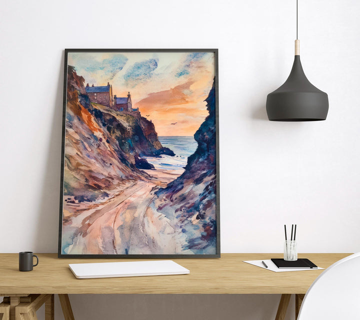 St Agnes Watercolor Poster Wall Art St Agnes Wall Hanging Home Décor St Agnes Gift Art Lovers United Kingdom Wall Art