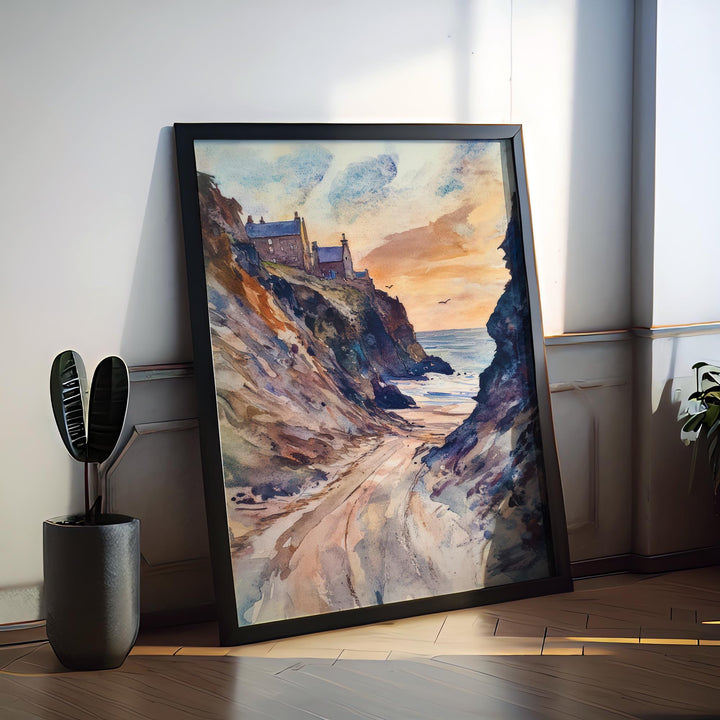 St Agnes Watercolor Poster Wall Art St Agnes Wall Hanging Home Décor St Agnes Gift Art Lovers United Kingdom Wall Art